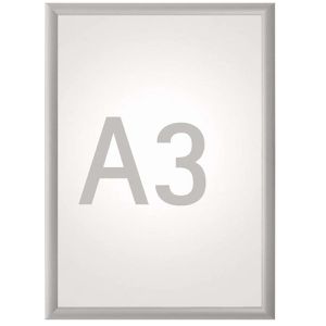 Maul Klapprahmen 6604308 Brandschutz B1, 25 mm Profil, DIN A3, silber, Aluminium, Brandschutzklasse B1