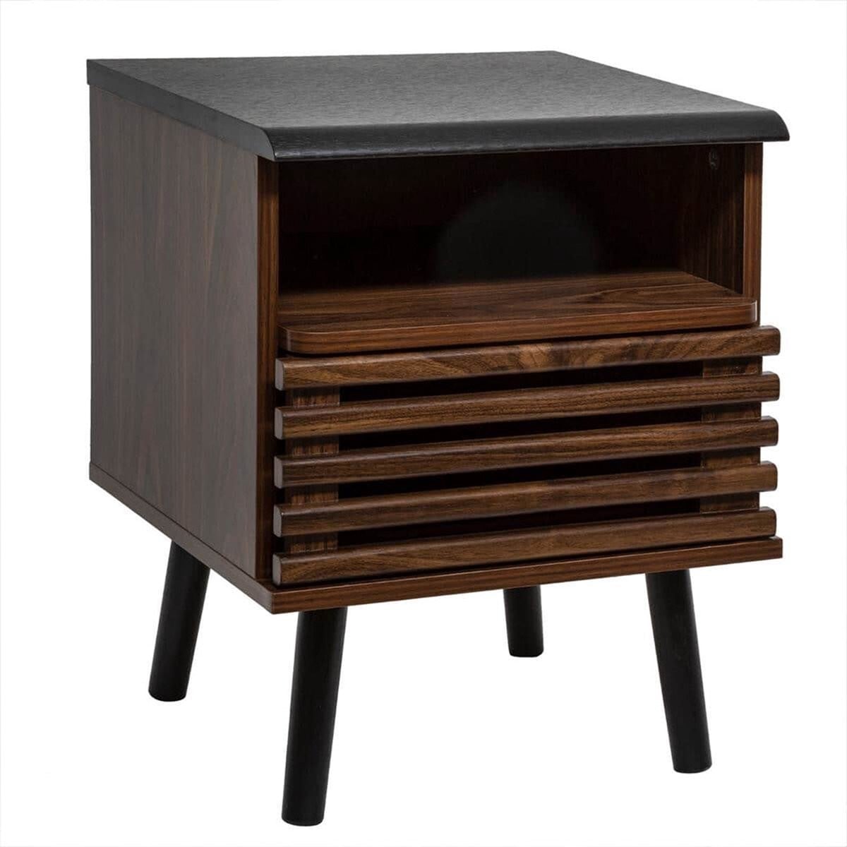 Nachtkastje Capri Donker Bruin Retro