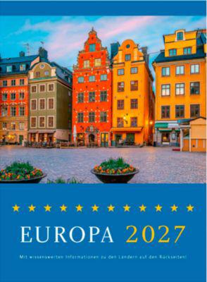 Korsch Bildkalender Europa 2027, Fotos von europäischen Reisezielen, L 235 x B 335 x H 2 mm, farbig