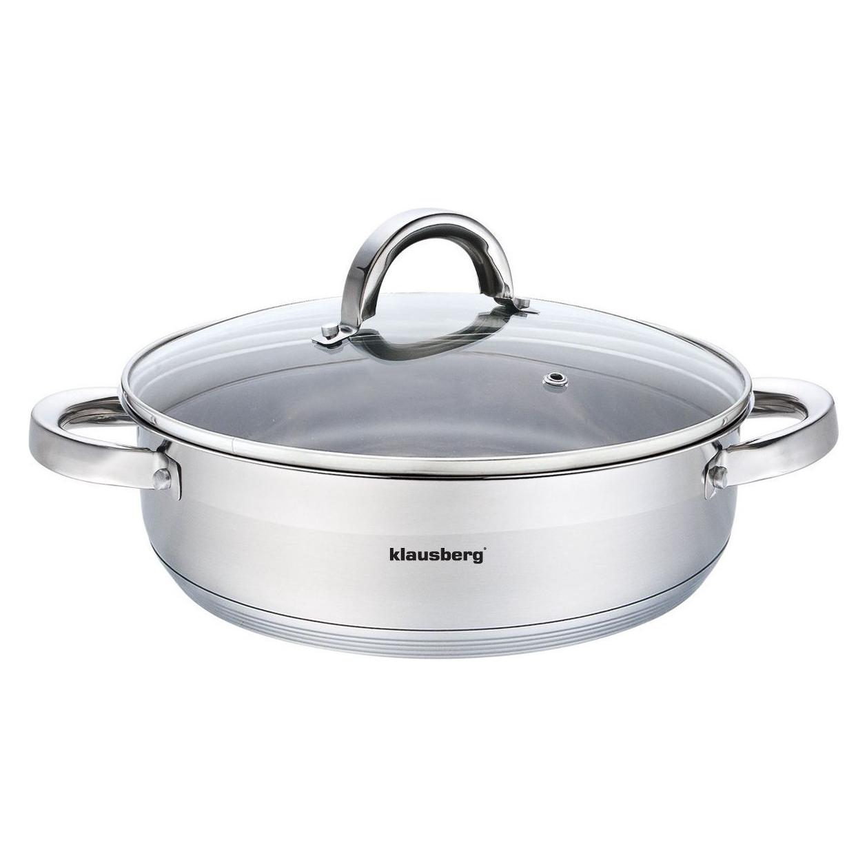 Klausberg FLAT POT 28cm KB-7174 (Kochtopf, Edelstahl, 28 x 10 cm) (ERT3955)