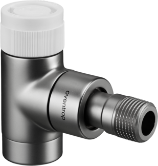 vanne thermostatique Oventrop série E 1163082 angle, préréglage en continu, DN 15, laiton, design Inox