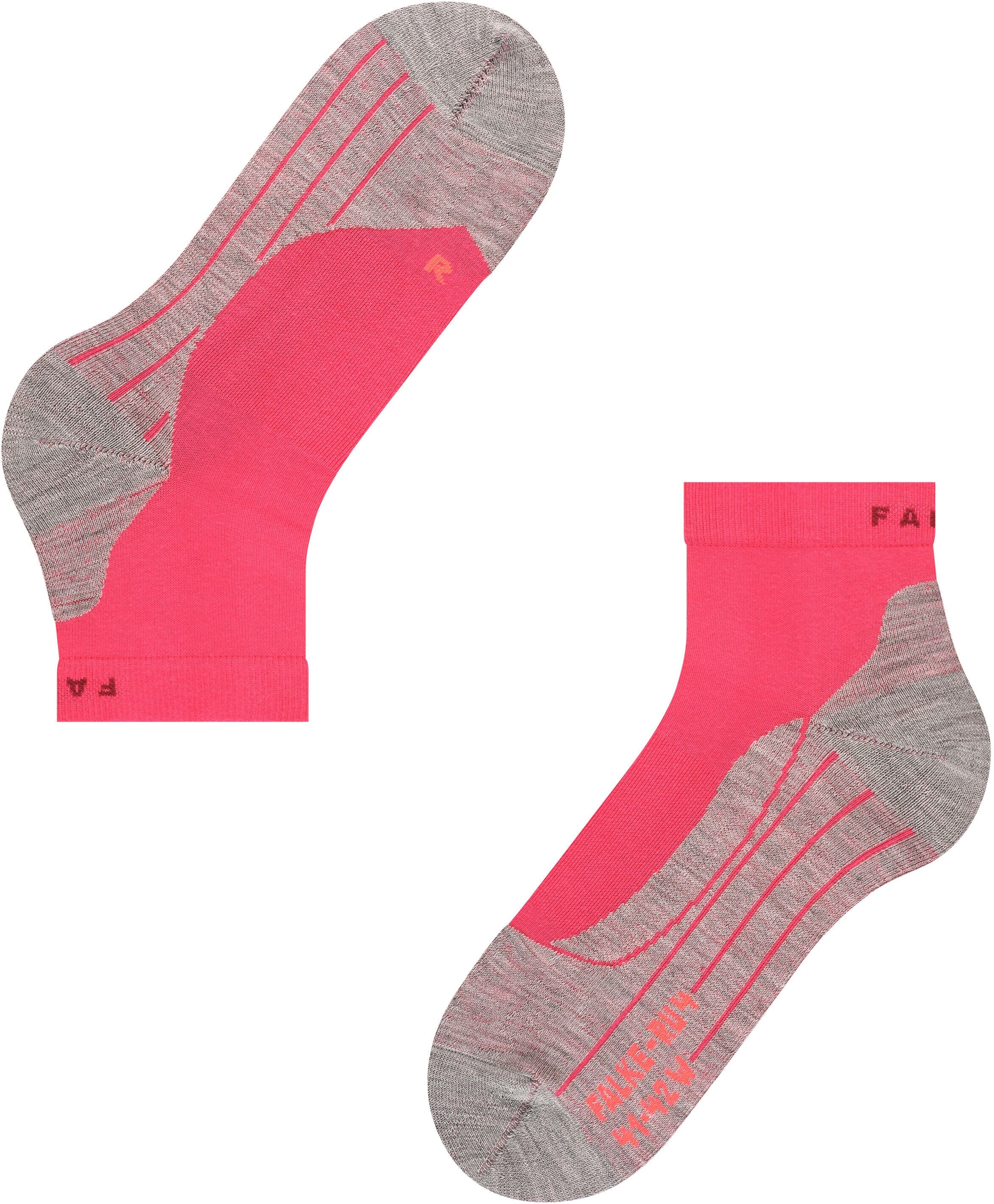 Laufsocken FALKE "RU4 Endurance Short", Damen, Gr. 35-36, pink (rose), Materialmix, normal, Socken Laufsocken, leichte Laufsocke mit mittlerer Polsterung, schnelltrocknend rose 35-36