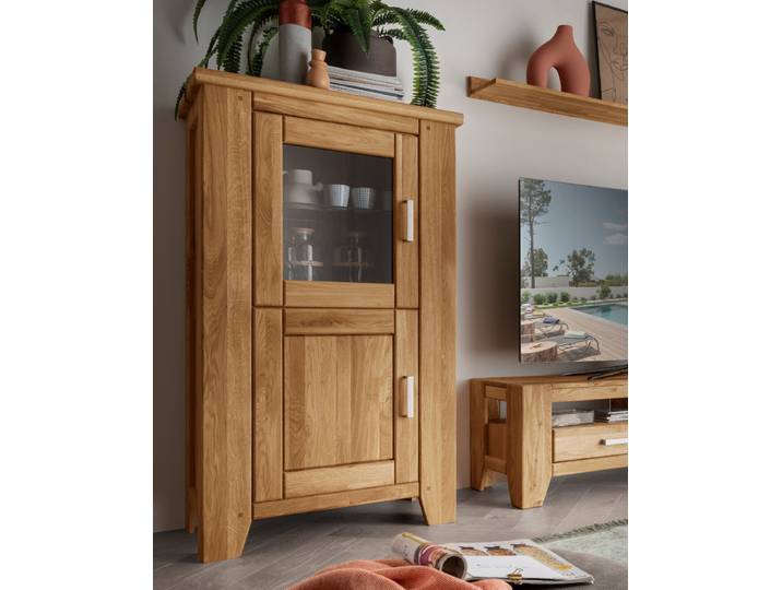 Highboard Loft 40/41 in Wildeicheiche massiv – Montierte Lieferung – 3%-Vorkasse-Rabatt