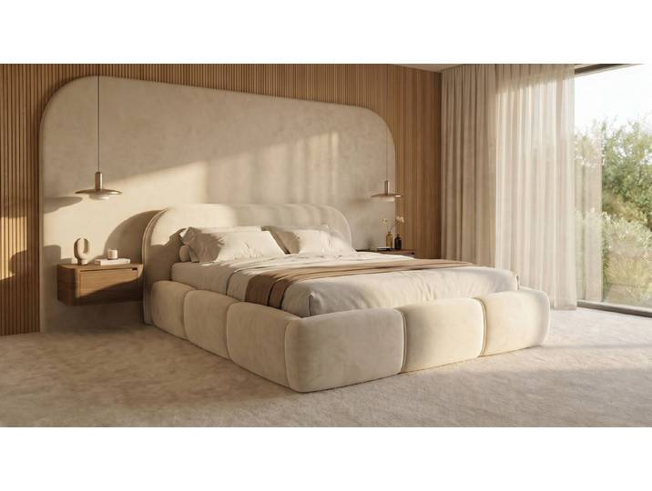 yourhouse24 Polsterbett Design-Polsterbet – Wolkenbett in Magic Velvet Samt, Voluminöses Chunky-Design mit weichen Kanten