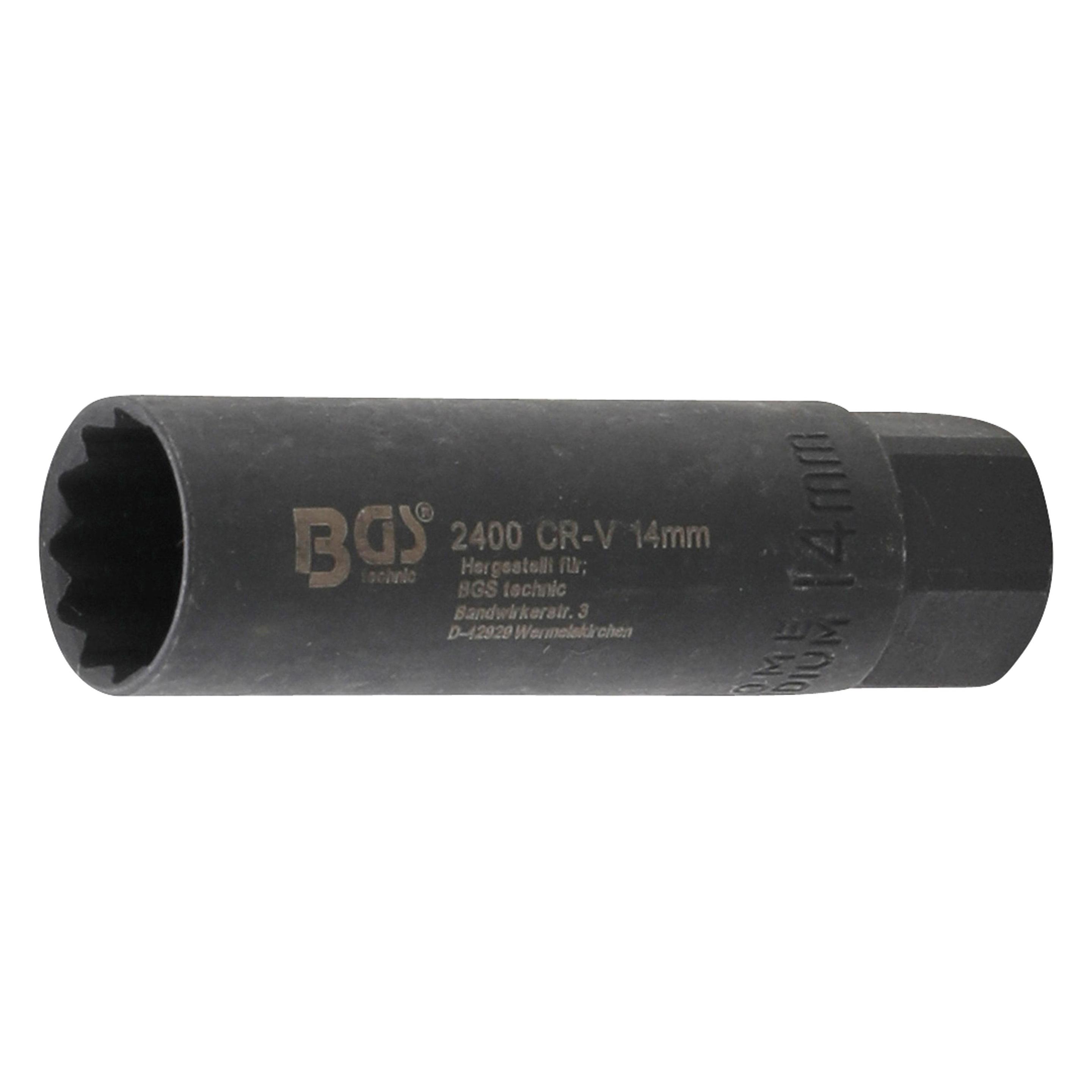 BGS Zündkerzen-Einsatz Sechskant Antrieb Innenvierkant 10 mm (3/8") SW 14 mm (2400)