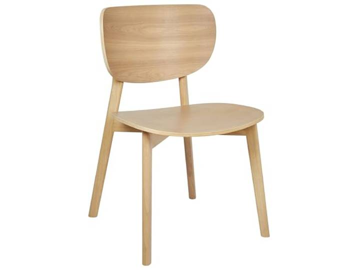 Beliani Esszimmerstuhl 2er Set Gummibaumholz helle Esche Holzstuhl ohne Armlehnen Overly