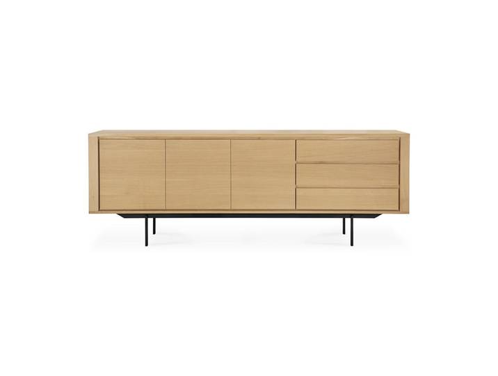 ETHNICRAFT buffet SHADOW avec 3 portes et 3 tiroirs [DERNIÈRE PIÈCE] (Naturel - Chêne et métal)