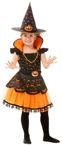 Kürbis-Hexe-Kleid für Kinder