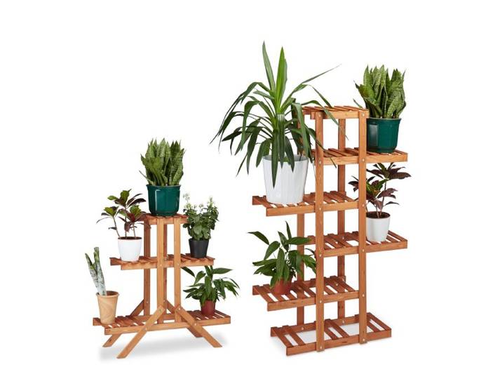 Relaxdays 2-tlg. Pflanztreppe Set