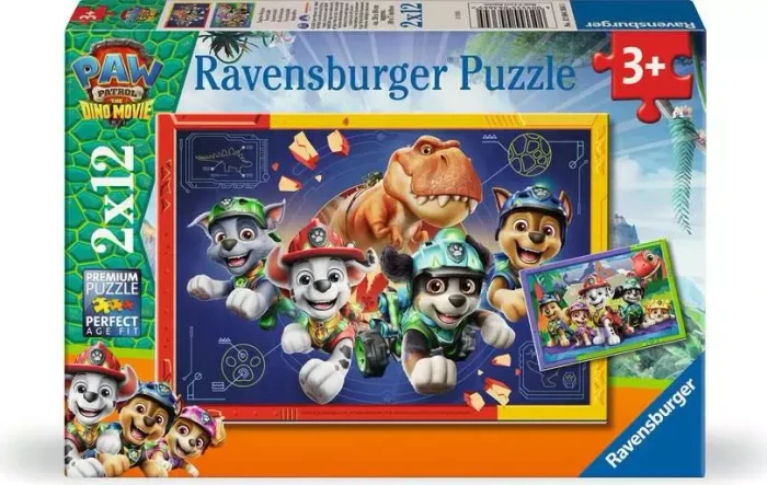 Ravensburger Kinderpuzzle Paw Patrol 3 Dino Movie (2x 12 Teile)
