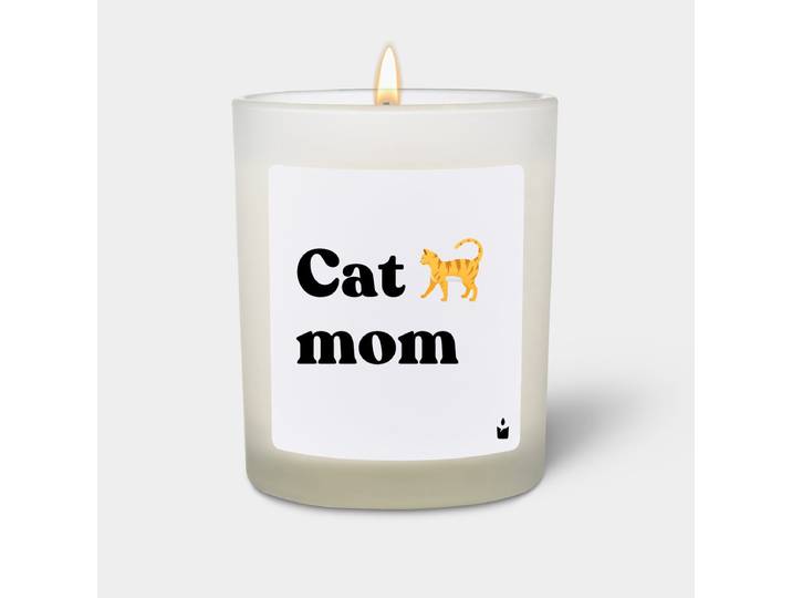 Duftkerze Weiss Woody Cat mom