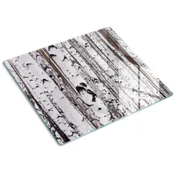 GLASPLATTE 60x52 cm Birke