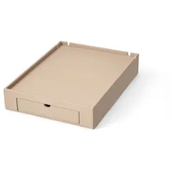 Willkommenstablett SPACE aus Kunstleder Beige mit Wasserkocher STYLE 1,0 L und Kaffeemaschine START