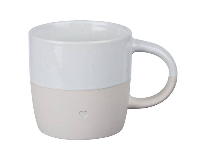 Henkeltasse Herz 13 x 9 x 9cm Weiß/Weiß