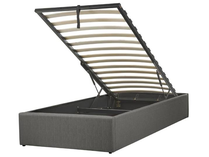 Lit simple en tissu gris 90x200