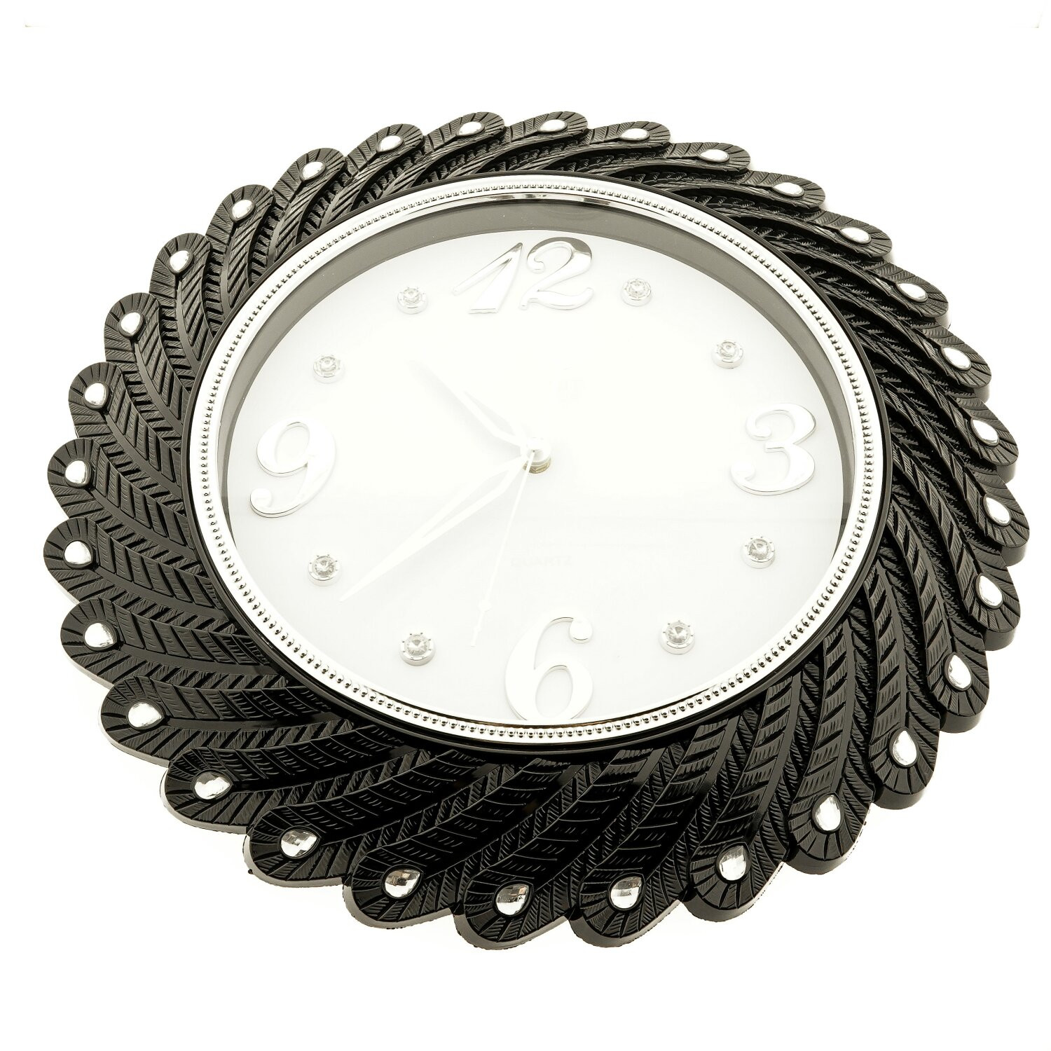Almina wandklok met modern design en quartz uurwerk, zilverkleurig