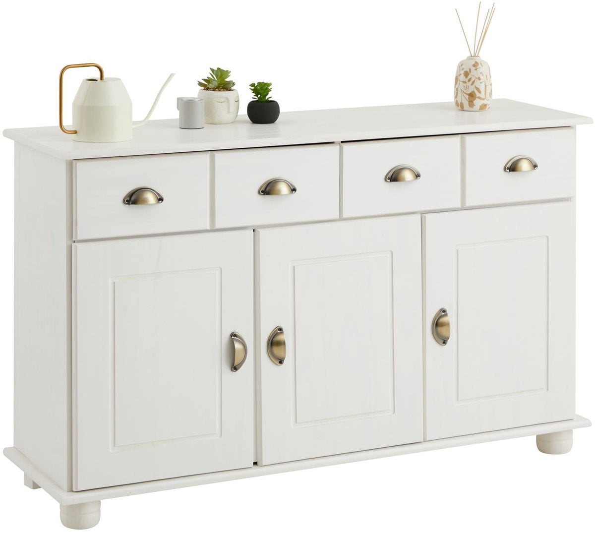 Sideboard COLMAR 115 cm van massief hout - Wit