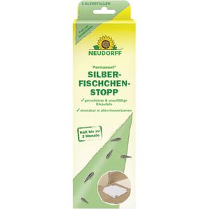 Neudorff Silberfischfalle Permanent Silberfischchen-Stopp, Klebefalle, wirkt bis zu 3 Monate, 3 Stück
