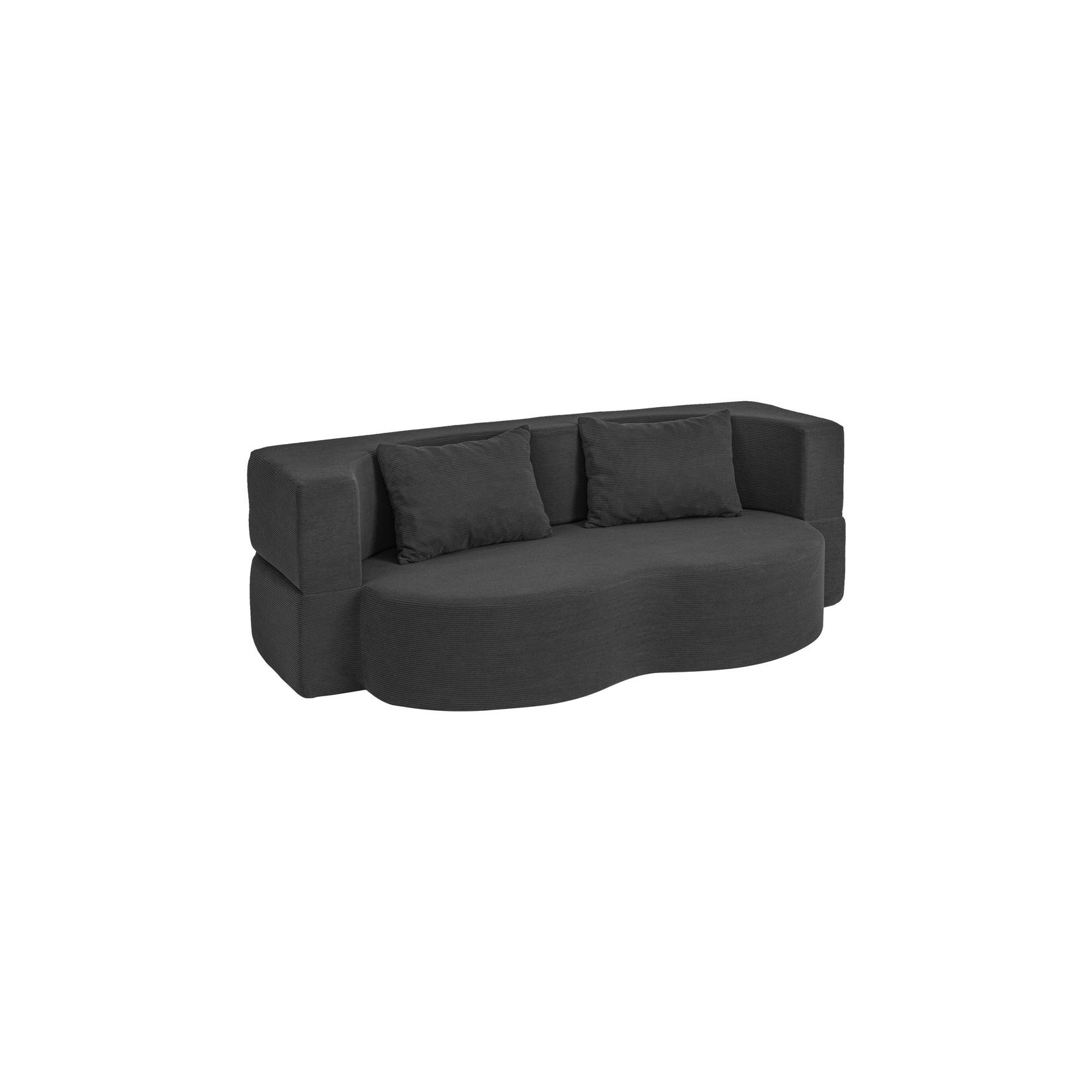 SoBuy Schlafcouch, Wohnlandschaft, Ausziehcouch mit Federkern Schwarz 177x107x32cm Modern