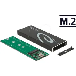 DELOCK 42003 - Externes M.2 SATA SSD Gehäuse, Aluminium, USB 3.1
