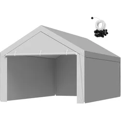 VEVOR Carport-Ersatzdach, 6,09 x 3,96m, tragbare Garagenzeltplane mit Seitenwänden, UV-beständig, strapazierfähige Autounterstandsplane, grau, Rahmen nicht im Lieferumfang enthalten