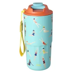 RICE Edelstahl Thermobecher – Retro Swimster Print, 550 ml, Ø 9 cm, Höhe 19,5 cm