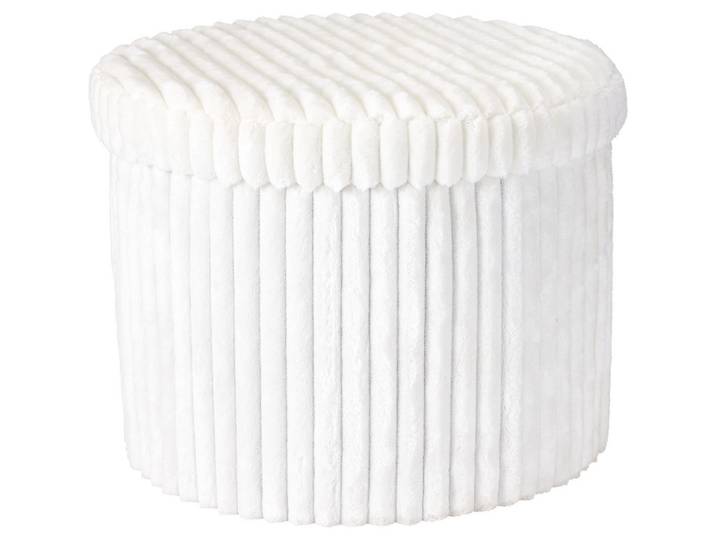 Storage solutions Pouf mit Stauraum 52/52/38,5 cm, Weiß, Rund, 52x38.5x52 cm, Wohnzimmer, Sessel, Hocker & Hockerbänke, Poufs