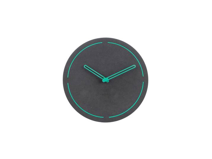 Onzeno Wanduhr Design Grau 26/26 cm, Schwarz, 26x26x1 cm, Dekoration, Uhren, Wanduhren