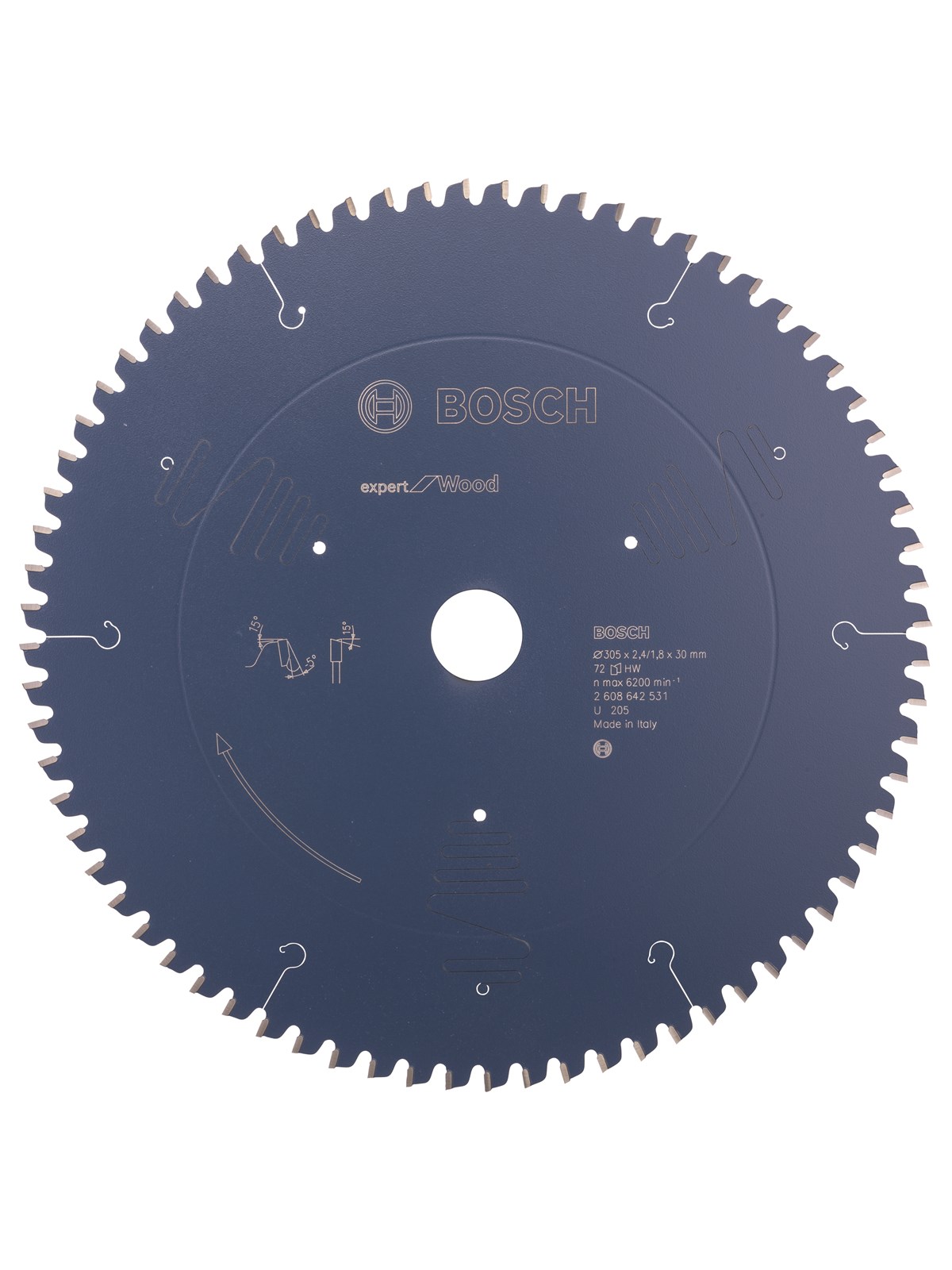 Bosch RUNDSAVKL 305X2.4X30MM 72T EXP WOOD