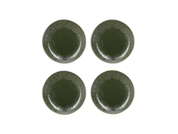 Set De 4 Assiettes D'Appoint En Céramique Verte