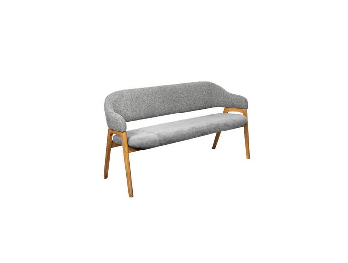 Linea Natura Sitzbank, Grau, Holz, Eiche, massiv, 168x84x56 cm, Esszimmer, Bänke, Sitzbänke