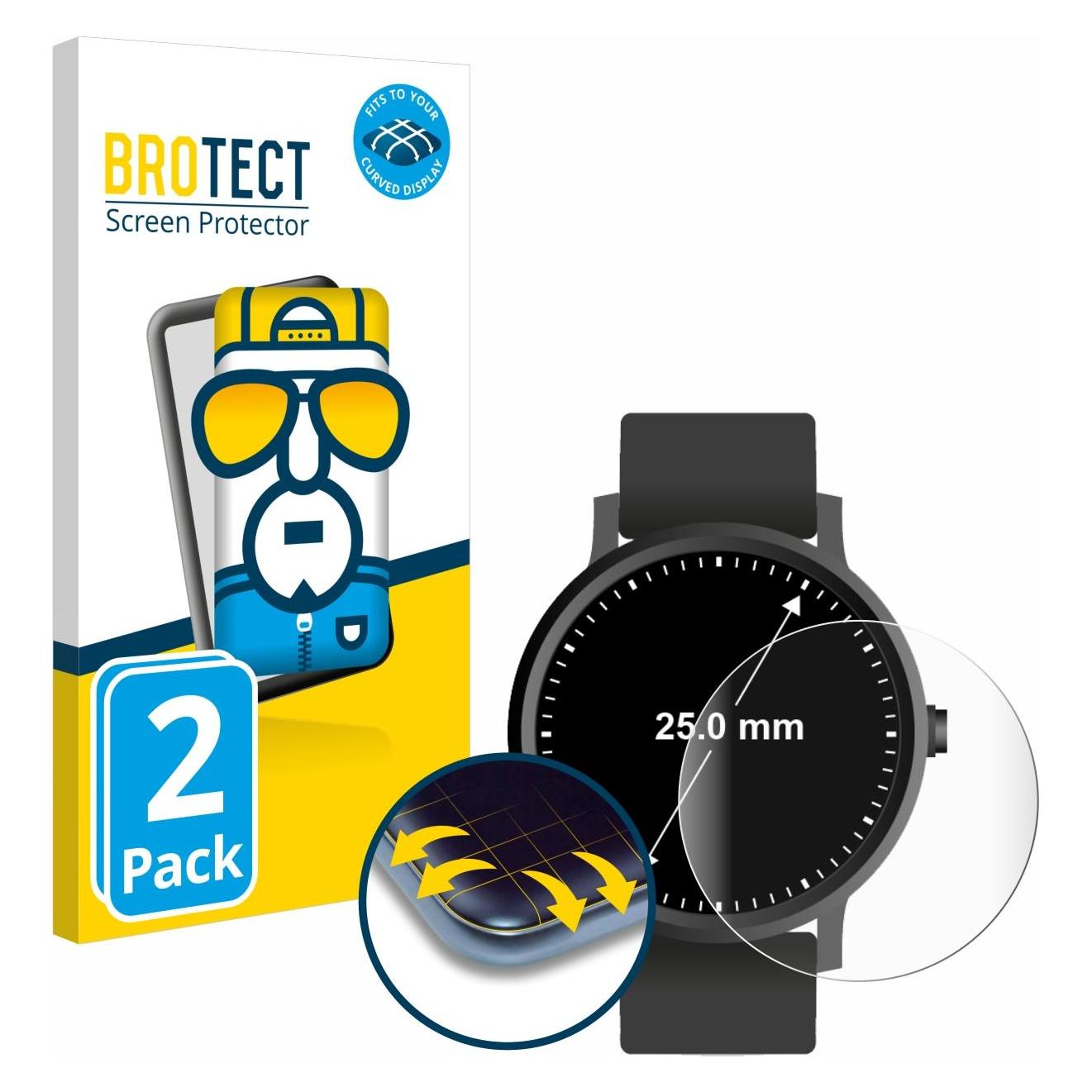 Brotect Fullscreen für Kreisrunde Displays (ø: 25 mm) Schutzfolie Displayschutz Folie Klar Transparent (5134775)