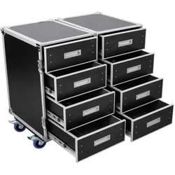 Omnitronic Universal-Roadie-Case Double Drawer DD-2, Audio Racks + Cases, Schwarz