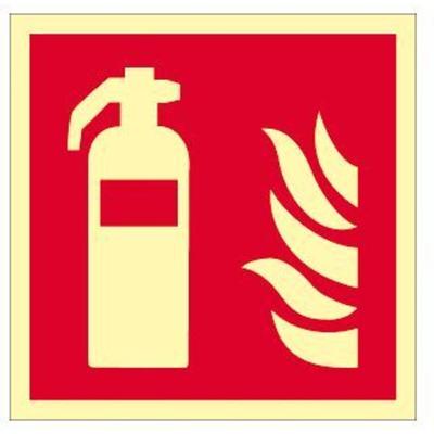 Feuerlöscher ISO 7010 Kunststoff langnachleuchtend 20x20 cm.