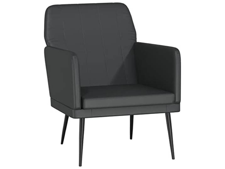 Sessel Schwarz 61x78x80 cm Kunstleder Metallgestell,gepolsterte Armlehnen,schmutzabweisend,leichter Zusammenbau