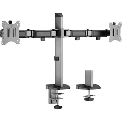 myWall Vollbeweglicher Tischhalter für 2 Flachbildschirme (Tisch, 32", 9 kg), Monitor Halterung, Silber