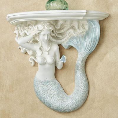 Touch of Class Adellia Mermaid Wall Shelf White/Blue , White/Blue