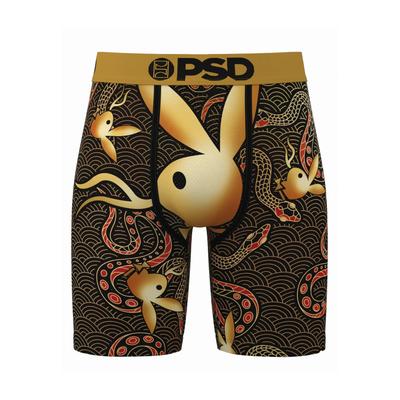 Boxershorts PSD "PSD PB SNAKE", Herren, Gr. L, 1 Stk., gold (multicolor), 88% Polyester, 12% Elasthan, Unterhosen