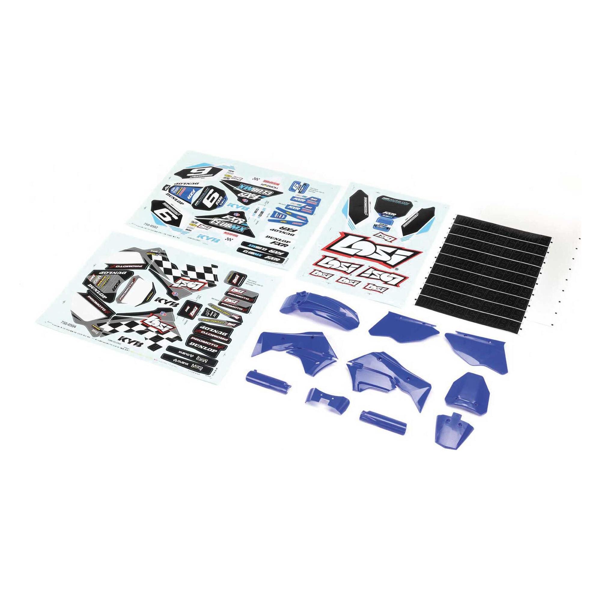 Losi Blue Plastics with Wraps: Promoto-MX (LOS260001)