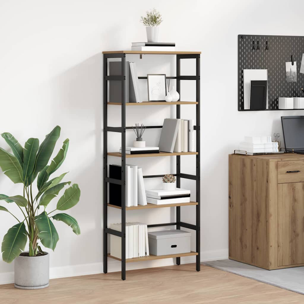 Trent Austin Design Steel Etagere Bookcase Artisan Oak (4 Shelves) 149cm. H x 60cm. W x 29.5cm. D