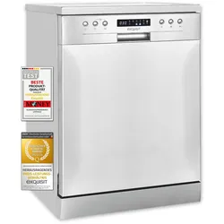 Exquisit Geschirrspüler GSP9414-030D inox | Standgerät | 14 Maßgedecke | Inox