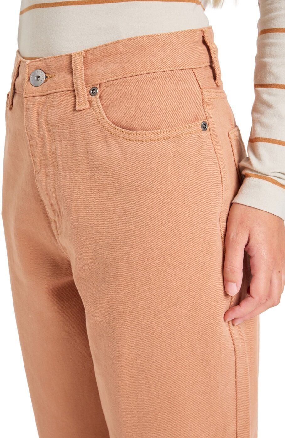 Stoffhose QUIKSILVER "Baggy Carrot Color", Damen, Gr. 29L, Normalgrößen, beige (almond), Obermaterial: 100% Baumwolle., Hosen Stoffhose
