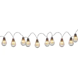 LED Solar Lichterkette Aussen Solarlampe Garten Dekoration Retro Stil, Metall rost, 10x LED warmweiß, L 200 cm Nino Leuchten 69021011