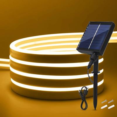 Uplifted Goods Solar Powered Waterproof Neon Light Strip With Multiple Modes warm 7m