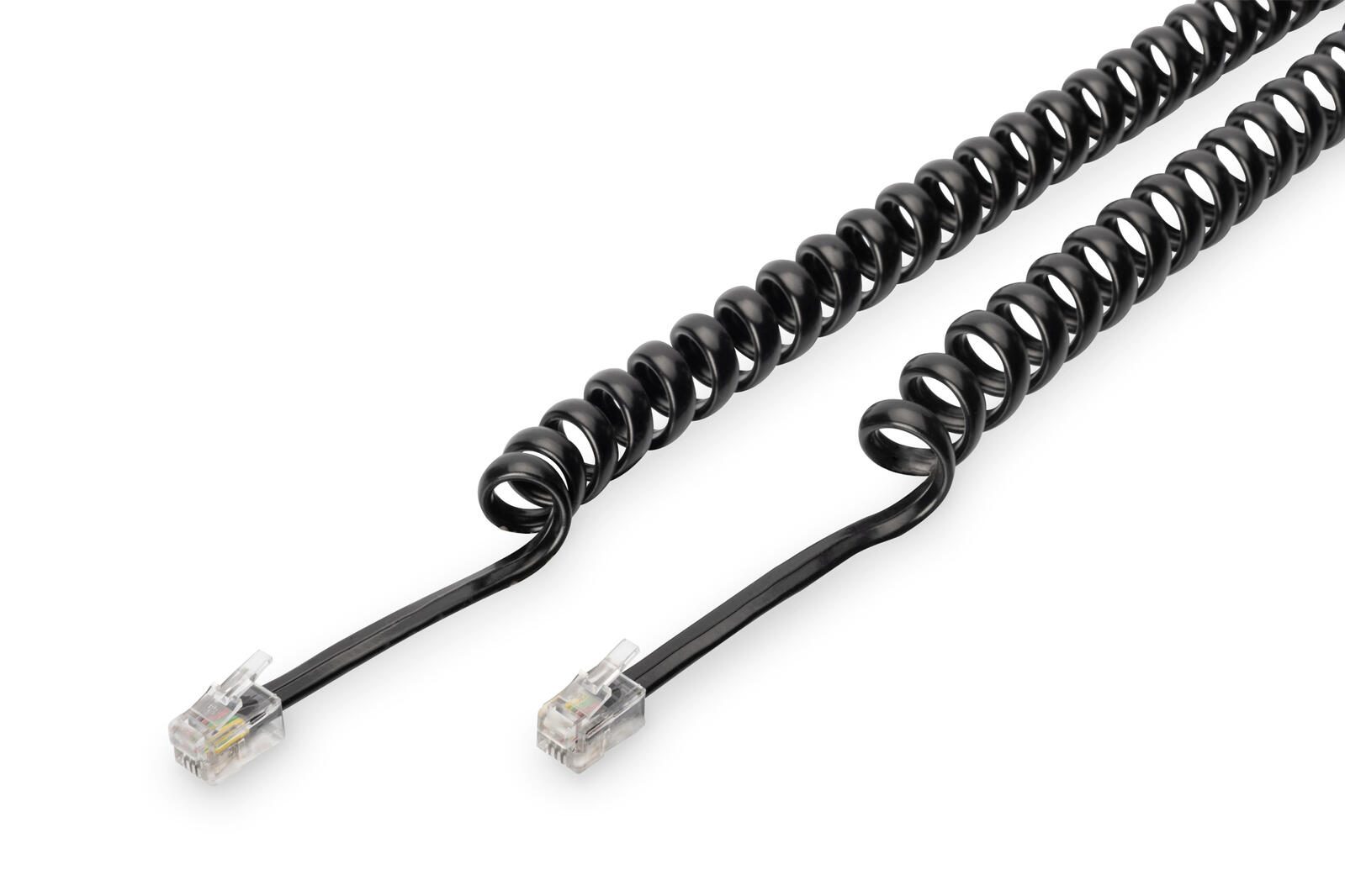 Digitus UAE Anschlusskabel, RJ10 St/St, 2.0m, CU, 4x7x0,12mm, flach, helic, sw AK-460101-020-S