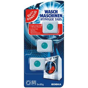 Gut&Günstig Waschmaschinenreiniger, Tabs, gegen Kalk, Gerüche und Ablagerungen, 3 x 20g
