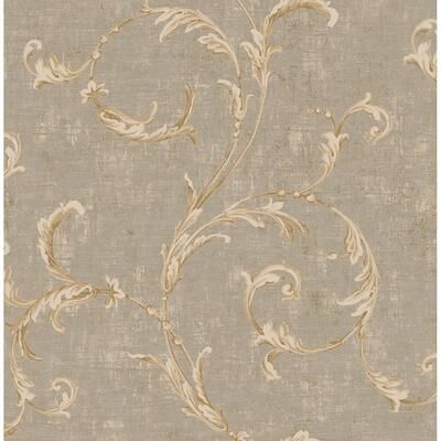 Seabrook Designs Mariette Scrolls Unpasted Wallpaper
