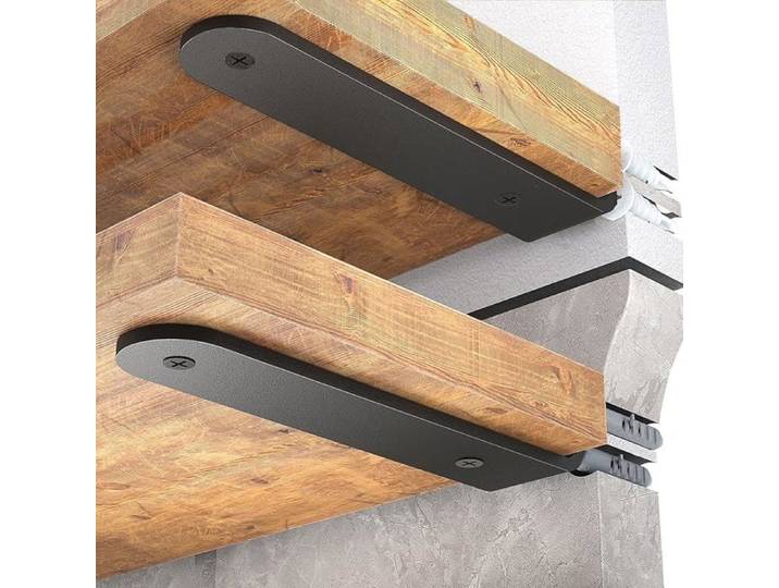 Lot de 2 supports d étagère flottants de 15 cm supports en L en métal robuste pour étagères support mural noir Noir