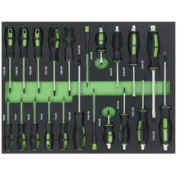 TRUTZHOLM Schraubendreher Set 21 tlg. Werkzeug Einlage 52x40 cm Schlitz Kreuz TX-Profil magnetisch CRV ergonomisch Werkstattwagen Einlage