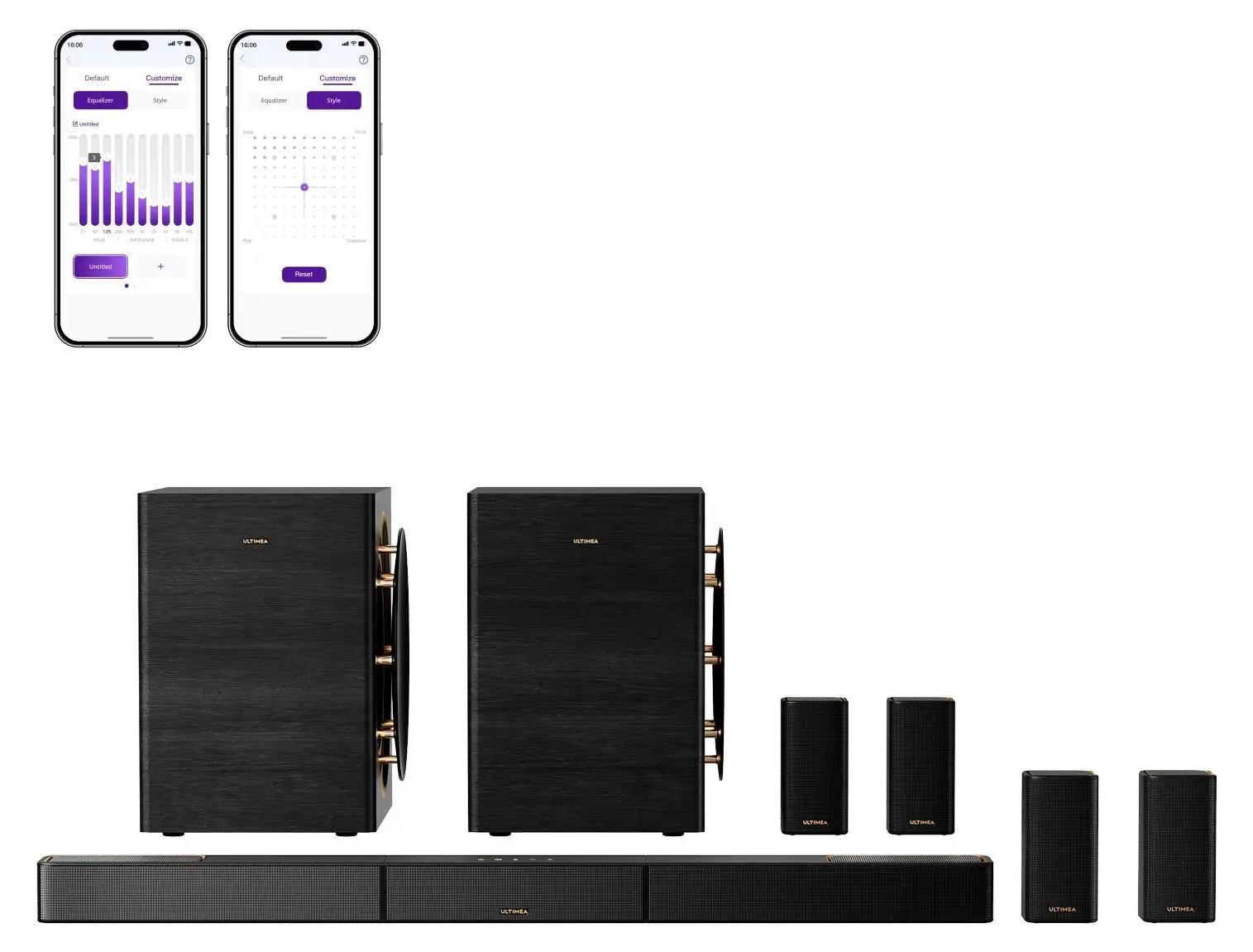 Skywave X100 Dual - Soundbar - 2000 W - 9.2.6-Kanalton - Dolby Atmos & DTS:X - THX-abgestimmt - Zwei 25,4-cm-Subwoofer